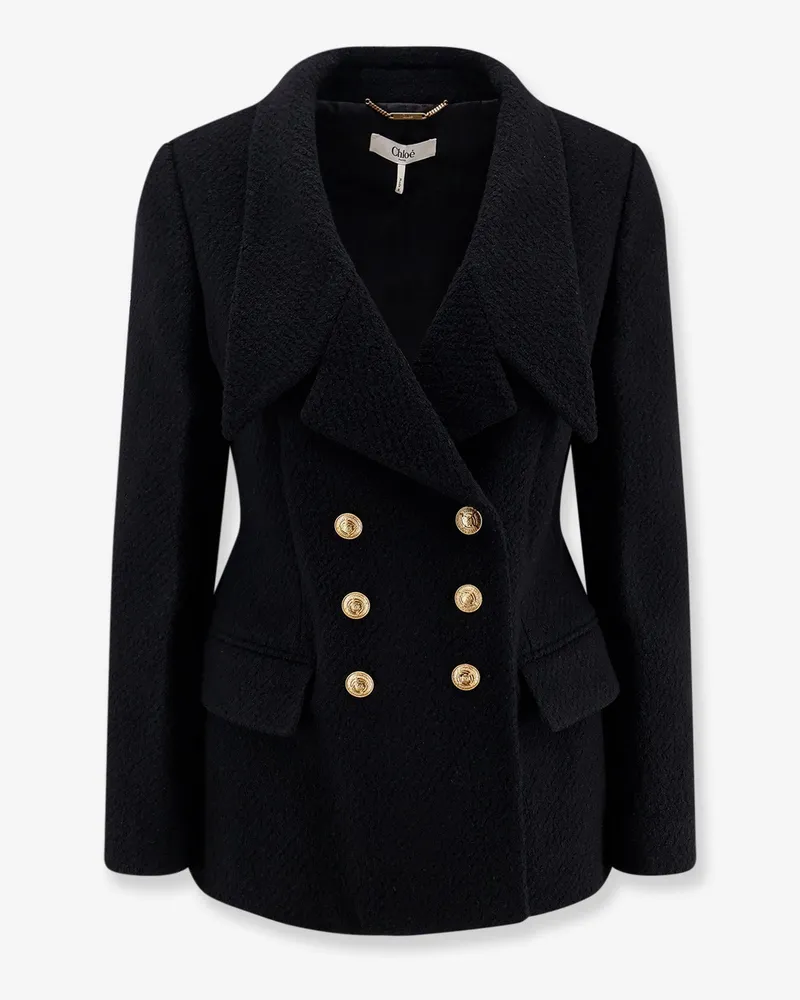 Chloé Double-breasted virgin wool blend blazer -  - gender_Woman Black