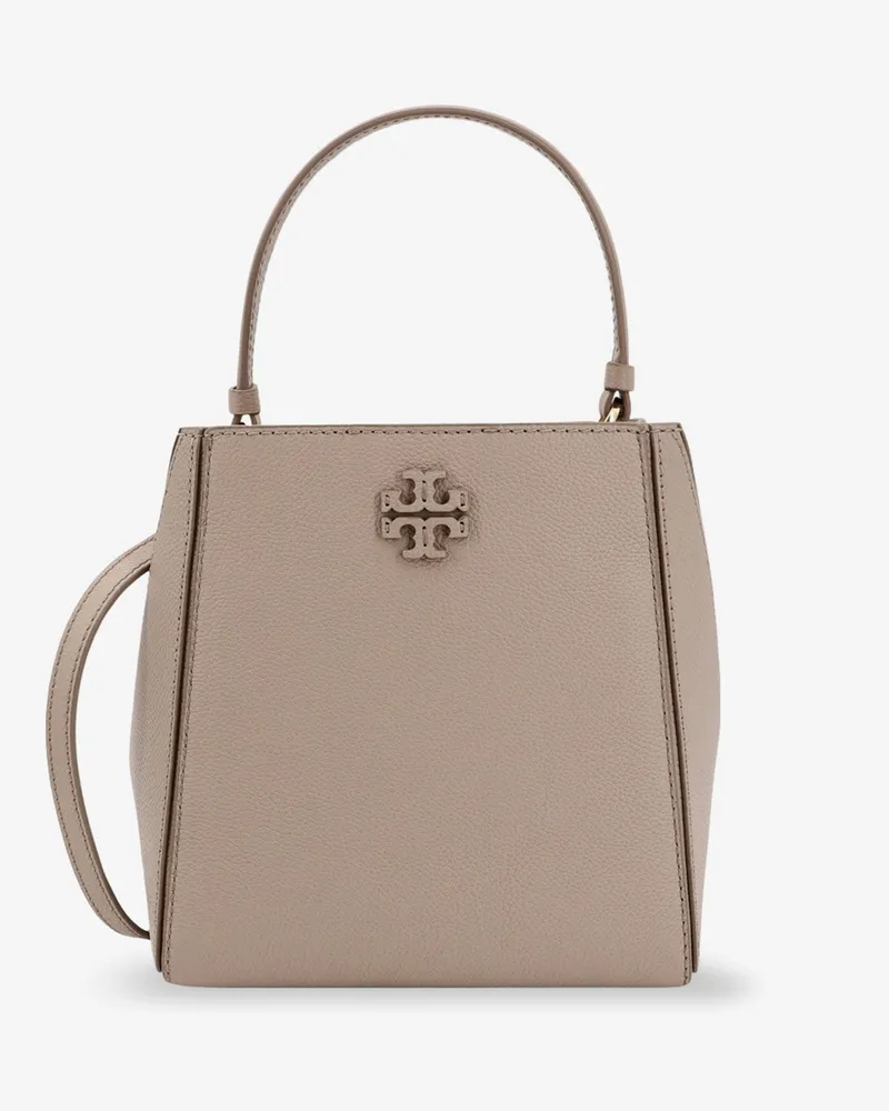 Tory Burch McGraw Small leather bucket bag -  - gender_Woman Beige