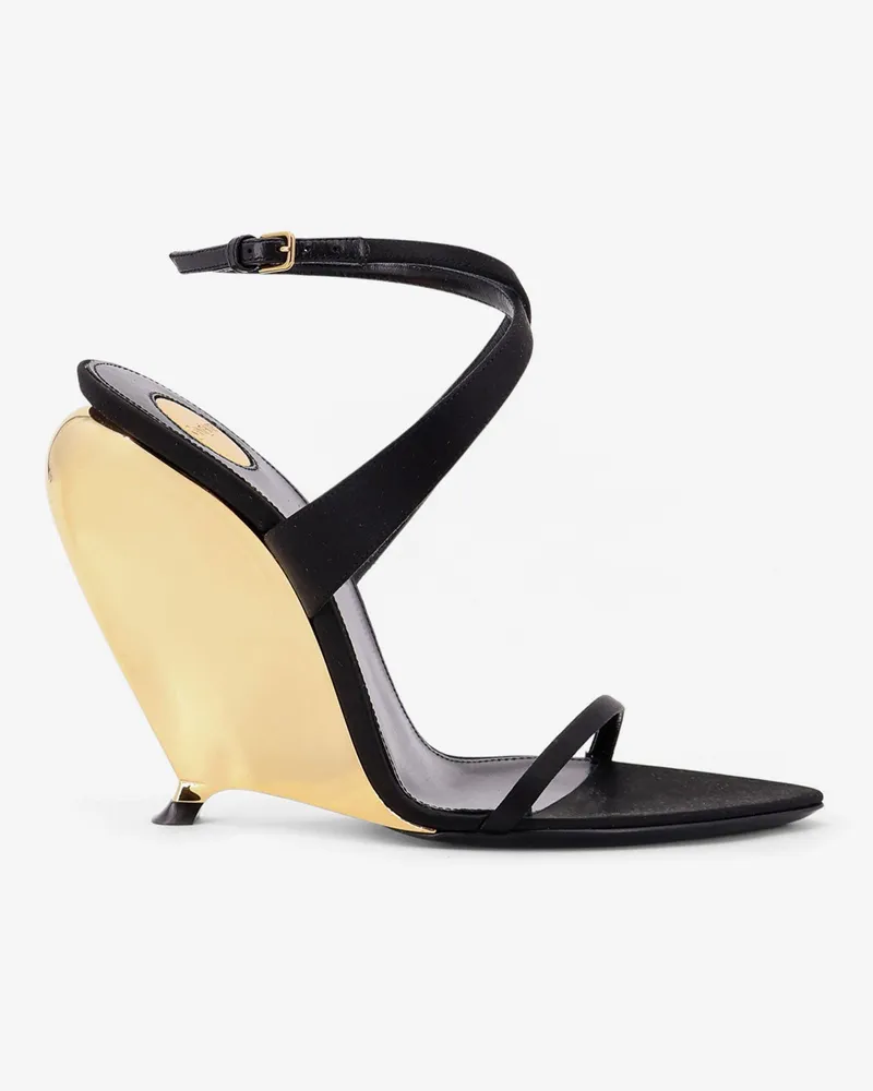 Saint Laurent Tallulah 110 satin sandals with sculptural wedge heel -  - gender_Woman Black