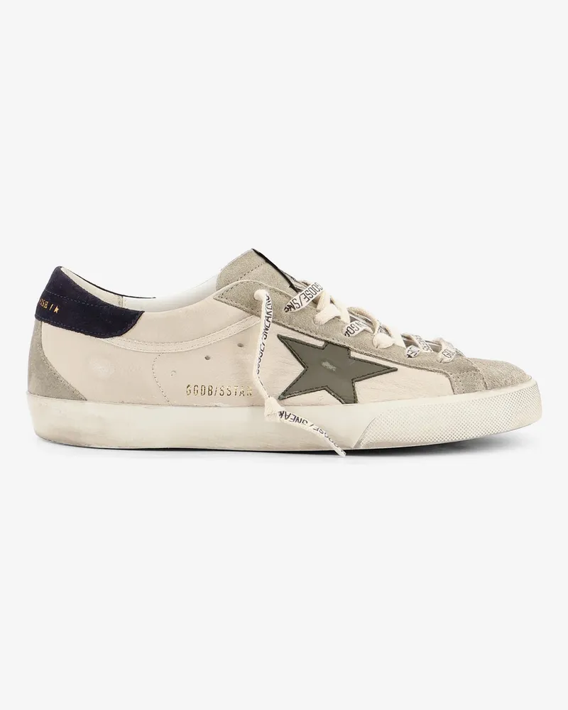 Golden Goose Super-star leather and suede sneakers with iconic side logo -  - gender_Man Grey