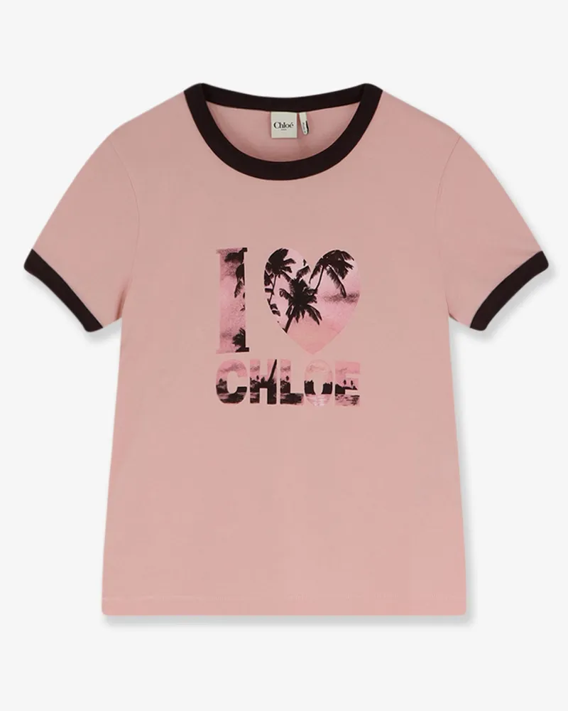Chloé Cotton t-shirt with print -  - gender_Woman Pink