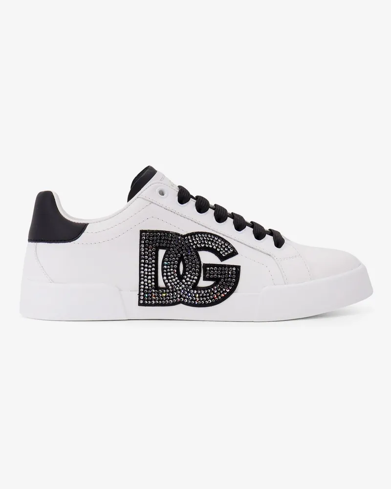 Dolce & Gabbana Portofino Light Strobel leather low-top sneakers -  - gender_Woman White