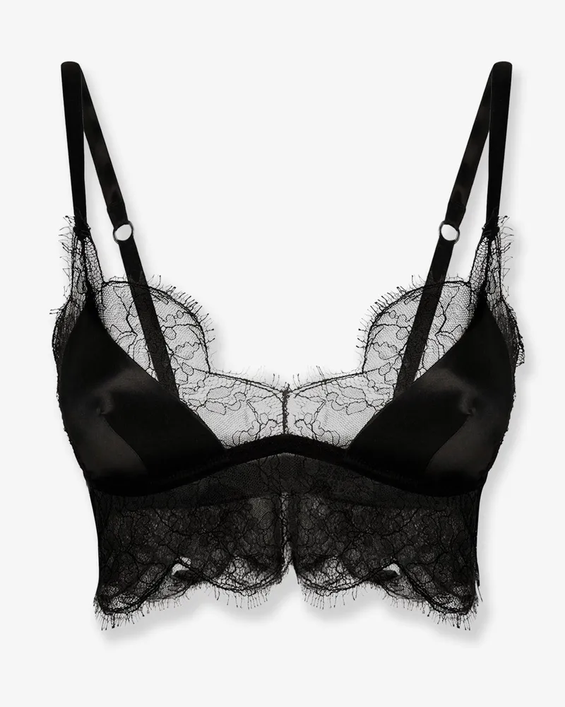 Dolce & Gabbana Silk bra with lace inserts -  - gender_Woman Black