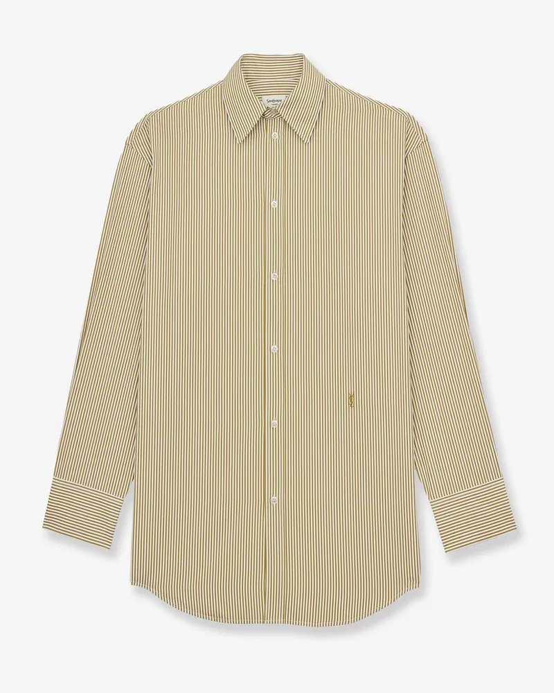 Saint Laurent Striped cotton shirt -  - gender_Woman Green