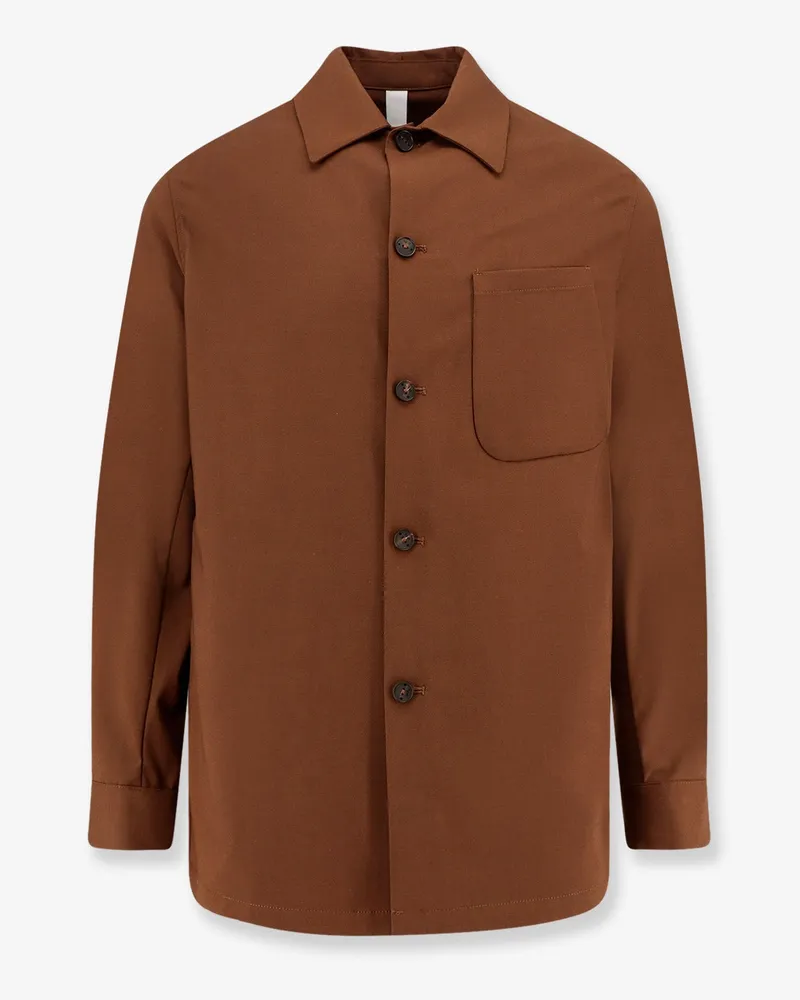 Hevò Bari oversized wool blend shirt -  - gender_Man Brown