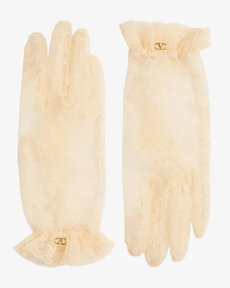 Valentino Garavani Lace gloves -  - gender_Woman Beige