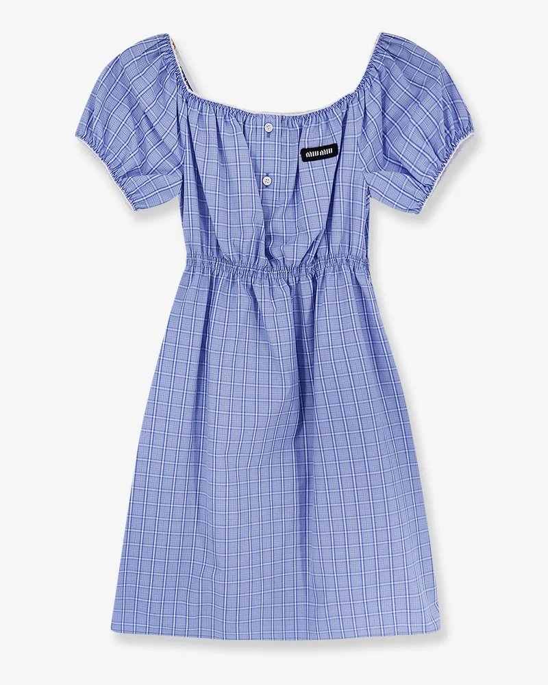 Miu Miu Madras cotton mini dress -  - gender_Woman Blue