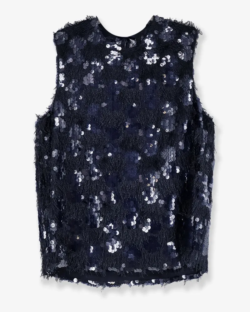 Semicouture Fringed top wwith sequins -  - gender_Woman Black