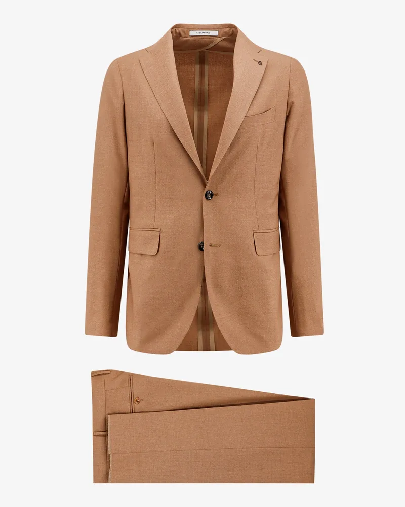 Tagliatore Virgin wool and silk suit with iconic metal detail -  - gender_Man Brown