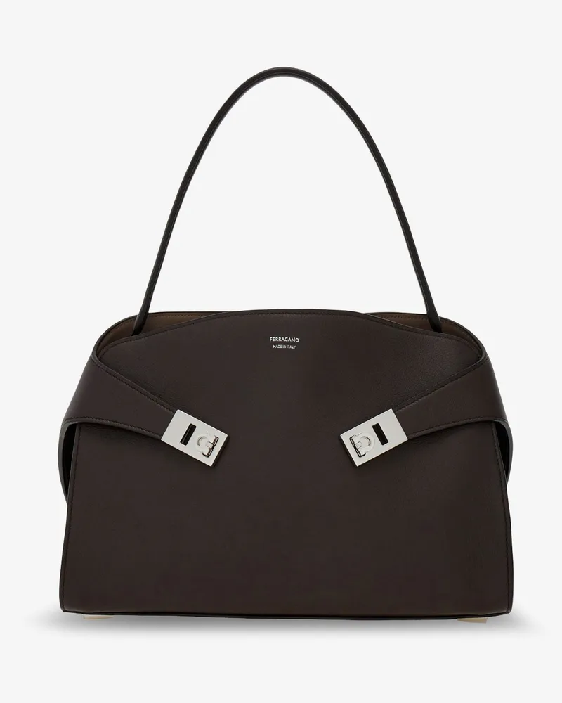 Ferragamo Hug Soft two-tone shoulder bag -  - gender_Woman Brown