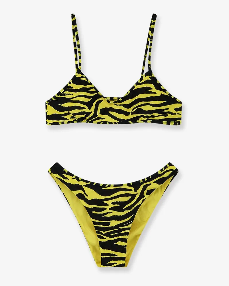 ATTICO Il Primo Bagno lycra swimsuit with zebra print - THE ATTICO - gender_Woman Yellow