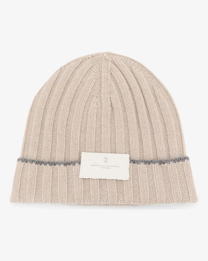 Brunello Cucinelli Beanie cashmere hat -  - gender_Man Beige
