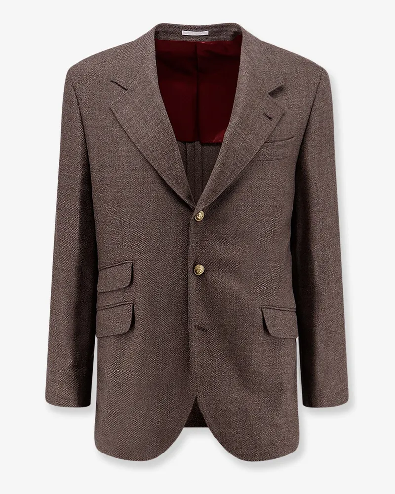 Brunello Cucinelli Virgin wool blazer -  - gender_Man Brown
