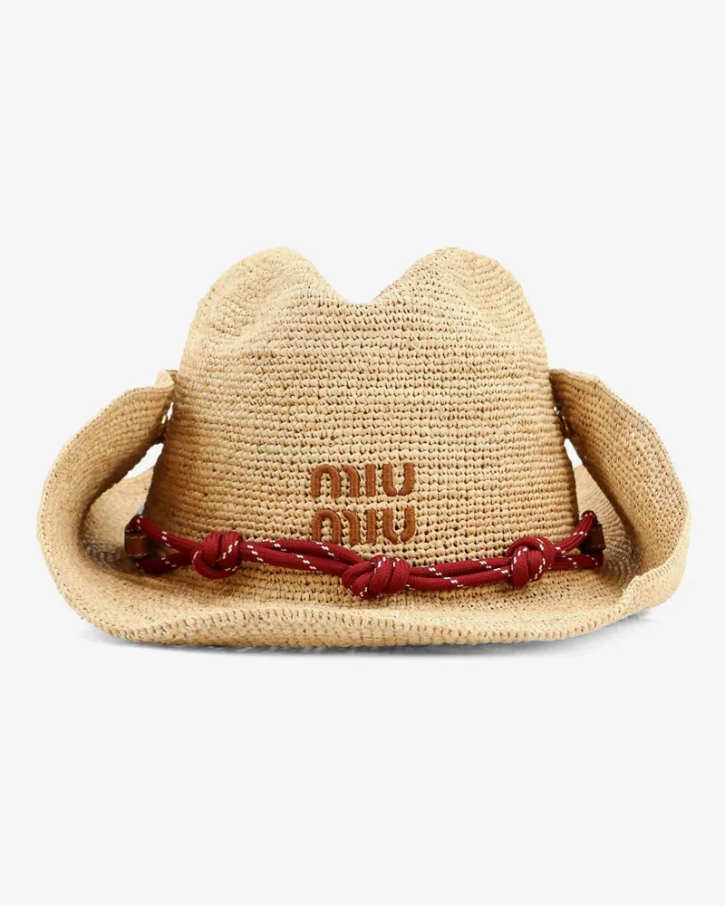 Miu Miu Raffia hat -  - gender_Woman Beige