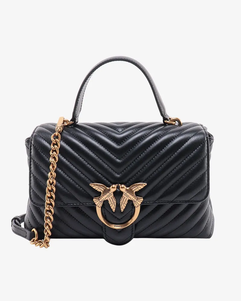 Pinko Love lady matelassè leather handbag with love birds buckle -  - gender_Woman Black