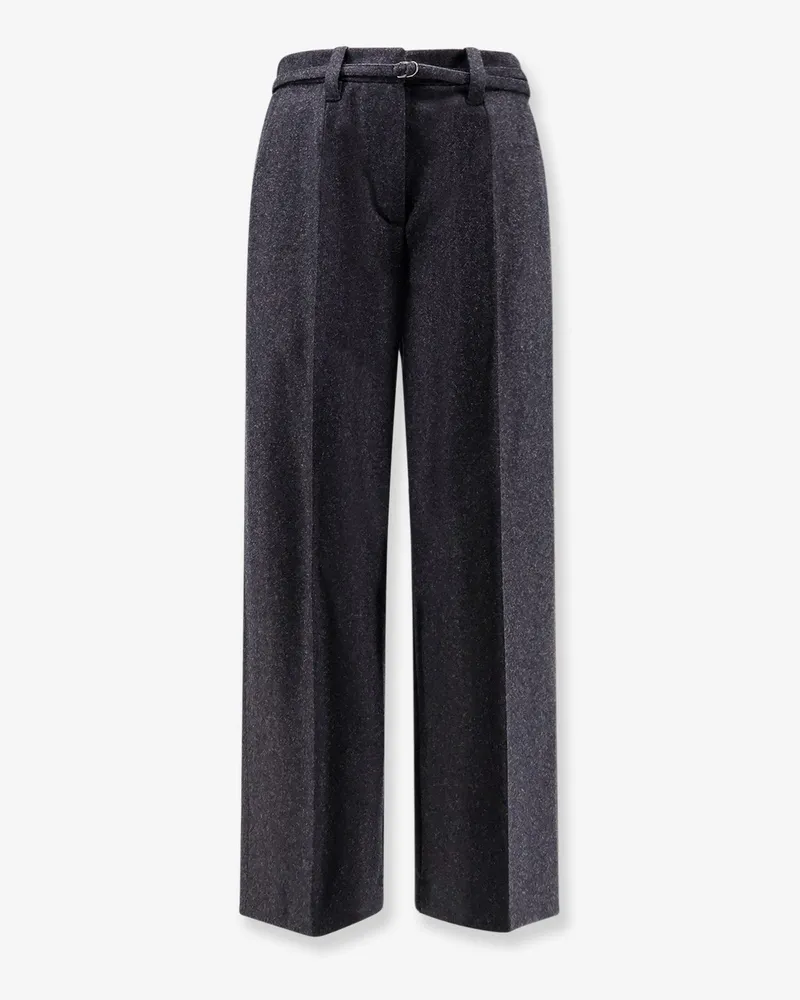 Brunello Cucinelli Virgin wool trousers with belt -  - gender_Woman Grey