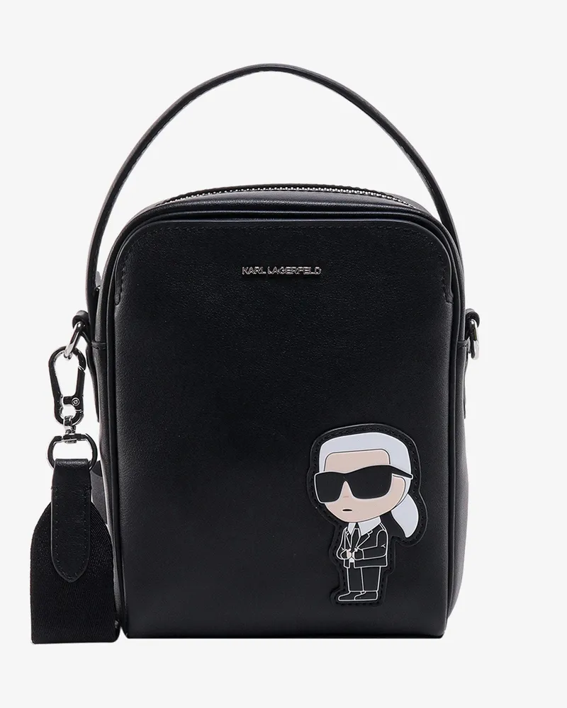 Karl Lagerfeld Leather shoulder bag with iconic karl patch -  - gender_Woman Black