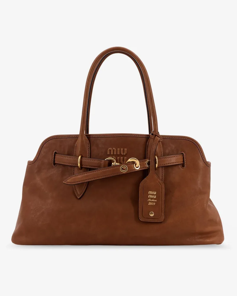 Miu Miu Aventure leather shoulder bag -  - gender_Woman Brown