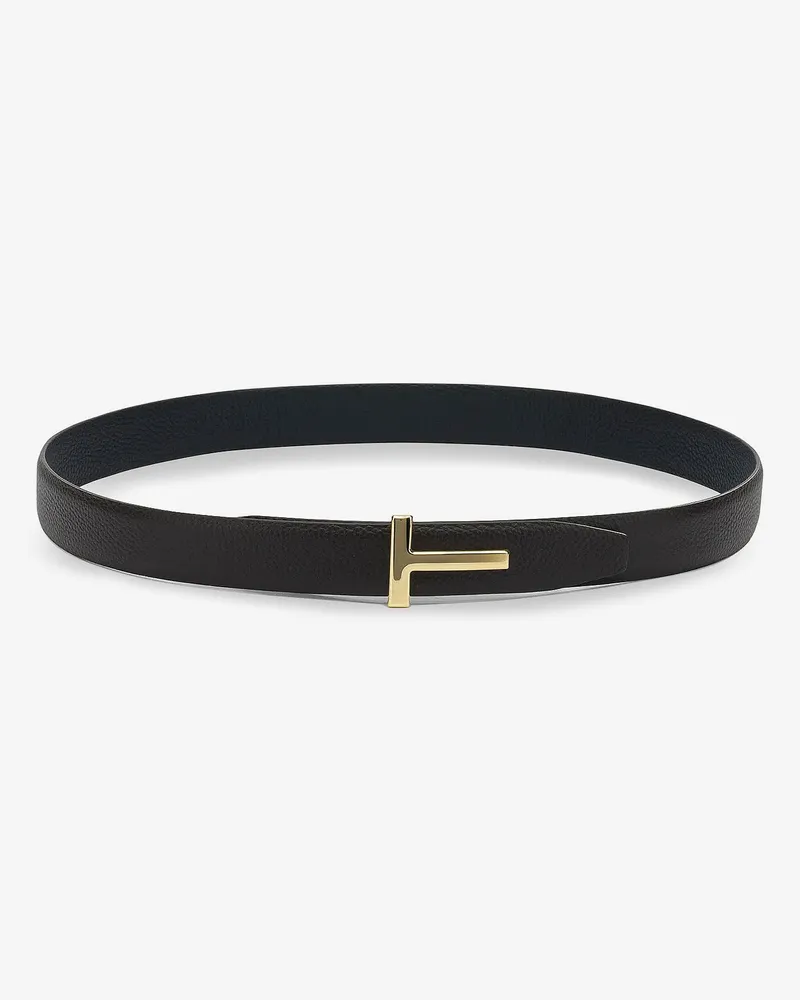 Tom Ford Reversible hammered leather belt -  - gender_Man Brown
