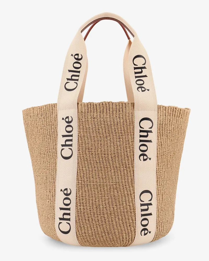 Chloé Woody Raffia shoulder bag -  - gender_Woman Beige