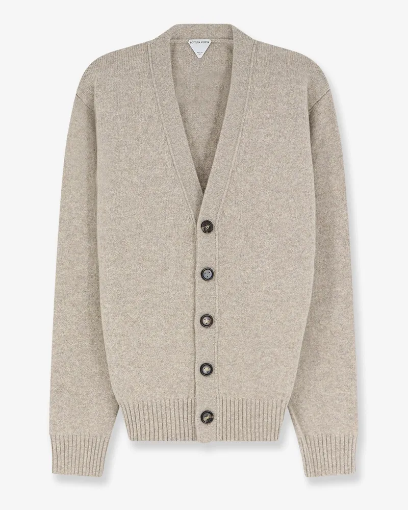 Bottega Veneta Cashmere blend cardigan with Intreccio patch -  - gender_Man Beige