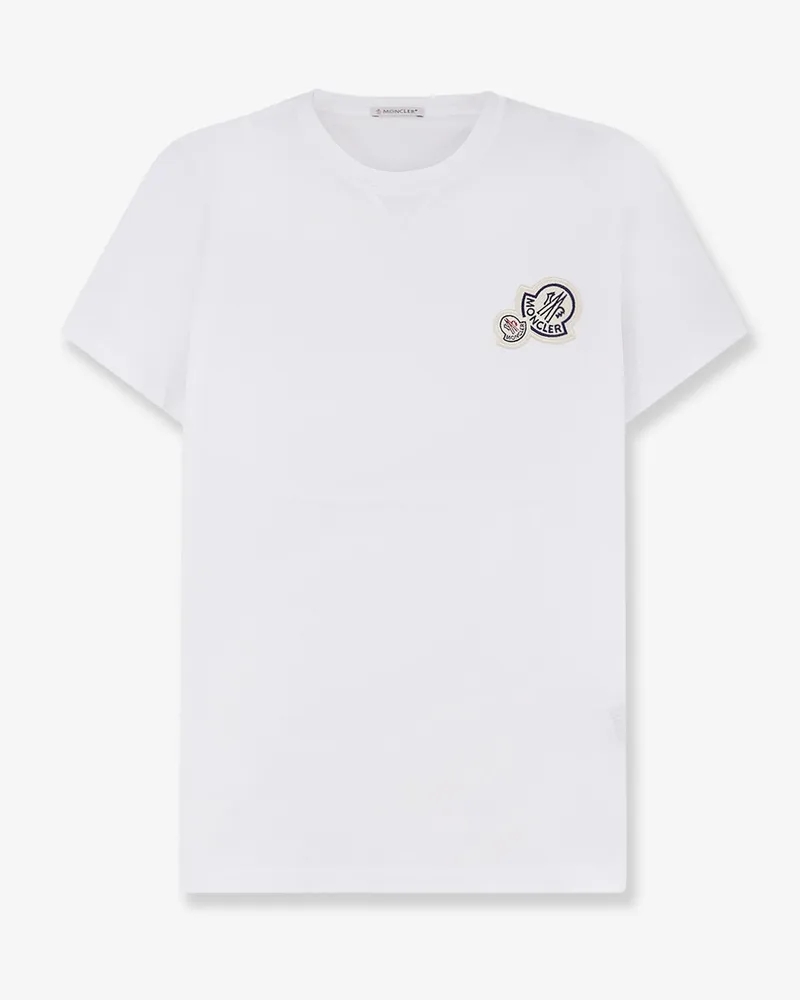 Moncler Cotton T-shirt with logo patch -  - gender_Man White