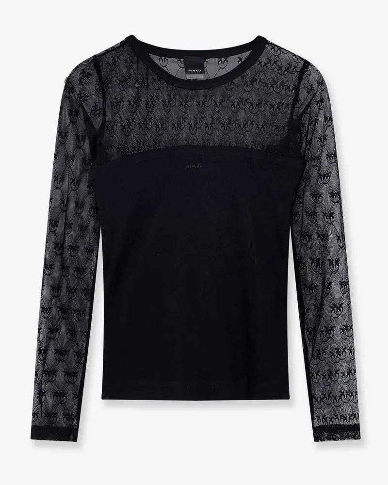Pinko Love Birds lace jersey sweater -  - gender_Woman Black