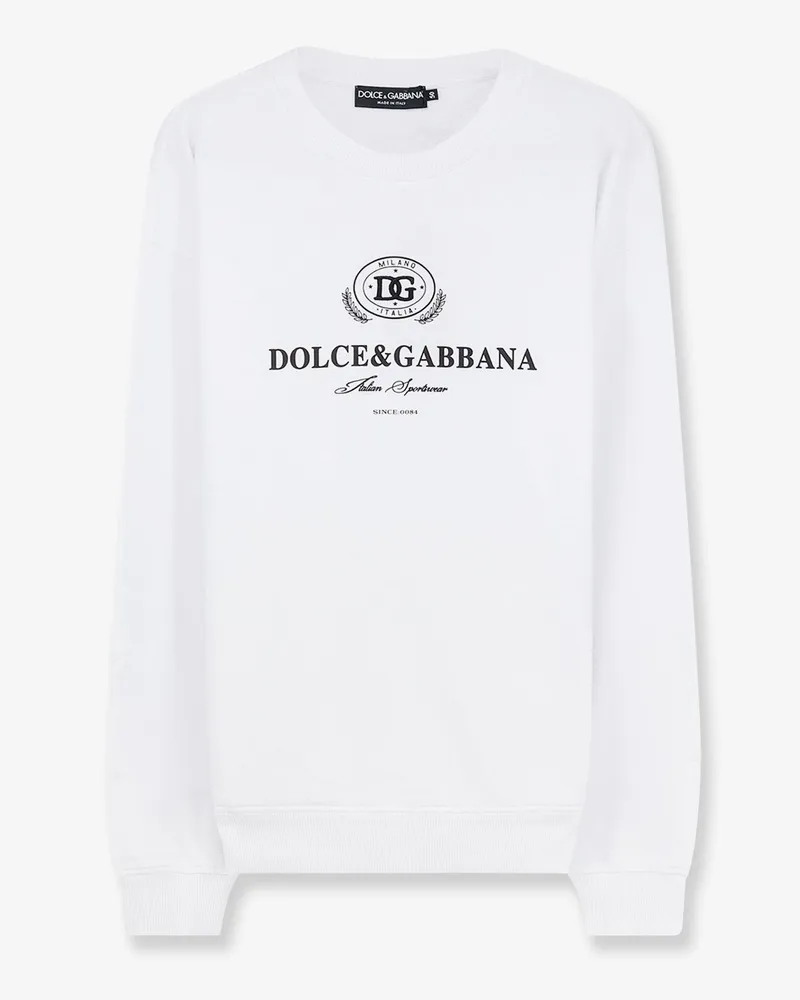 Dolce & Gabbana Cotton sweatshirt with logo print on the front -  - gender_Man White