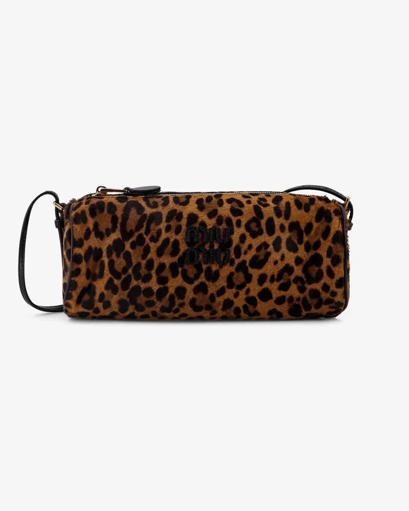 Miu Miu Pouch leather bag with animal print -  - gender_Woman Animal