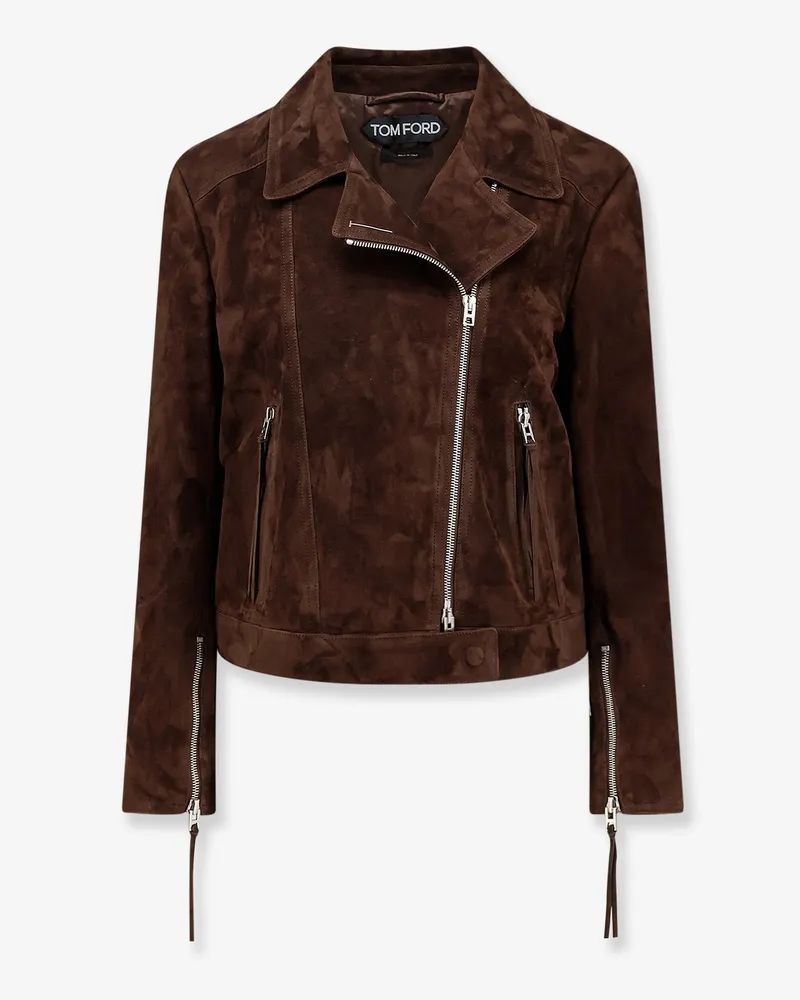 Tom Ford Suede Biker Jacket -  - gender_Woman Brown