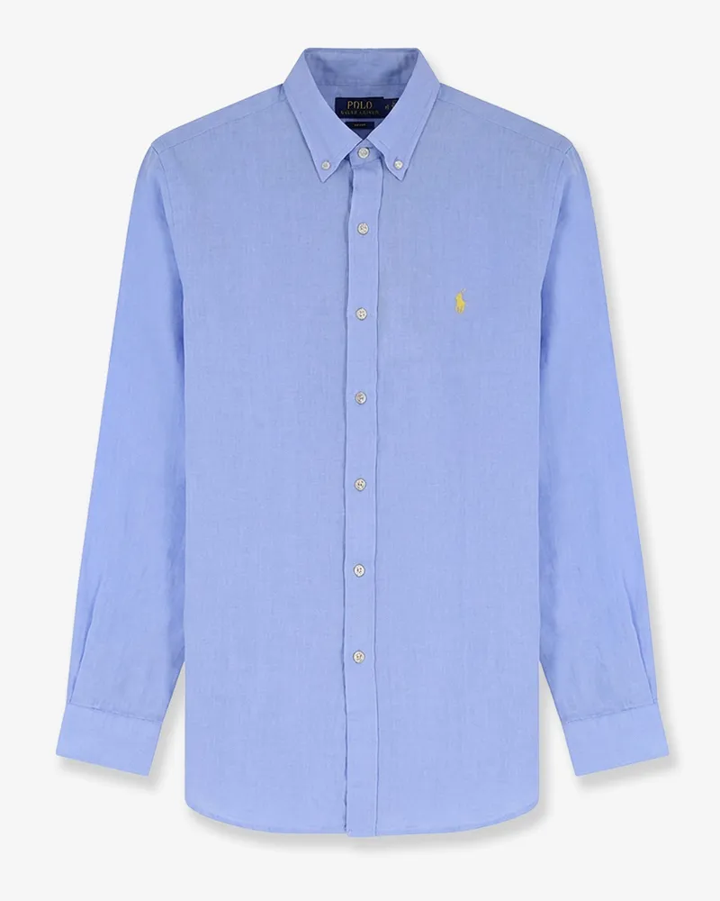 Ralph Lauren Linen shirt with embroidered logo on the front -  - gender_Man Blue