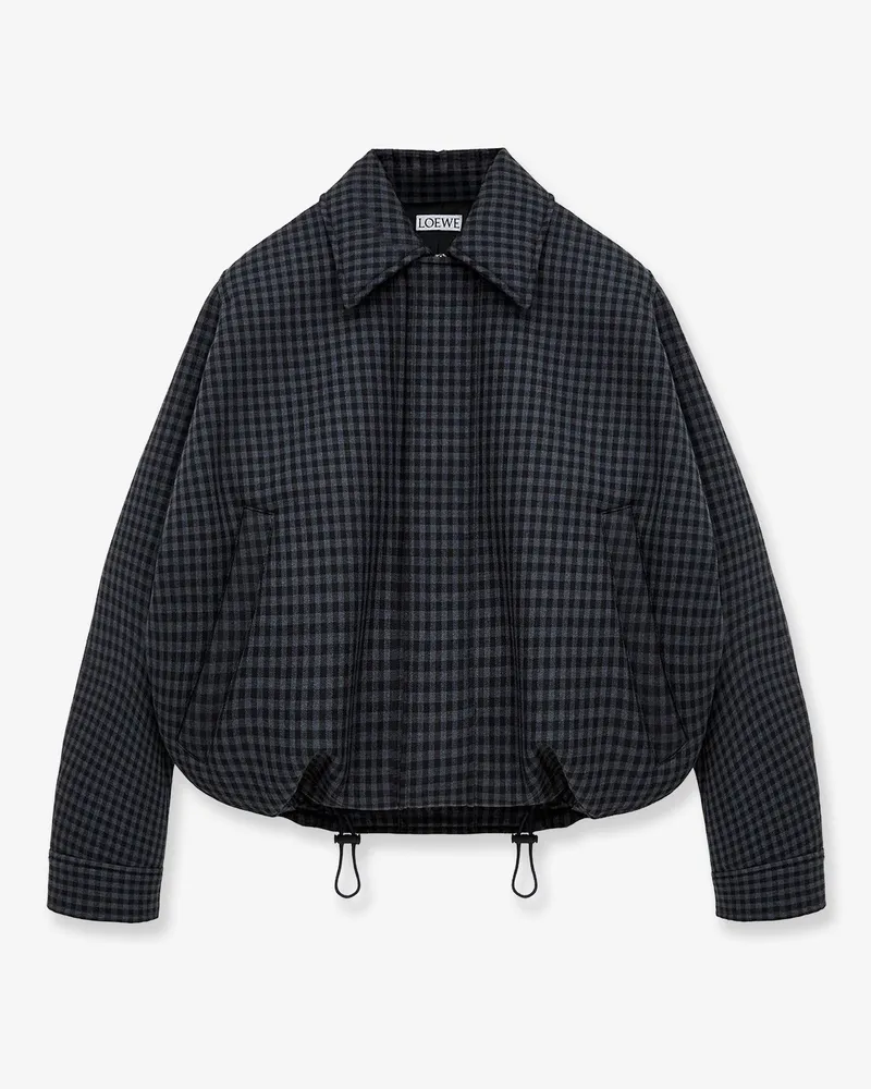Loewe Lightweight wool jacket with a check pattern -  - gender_Woman Black