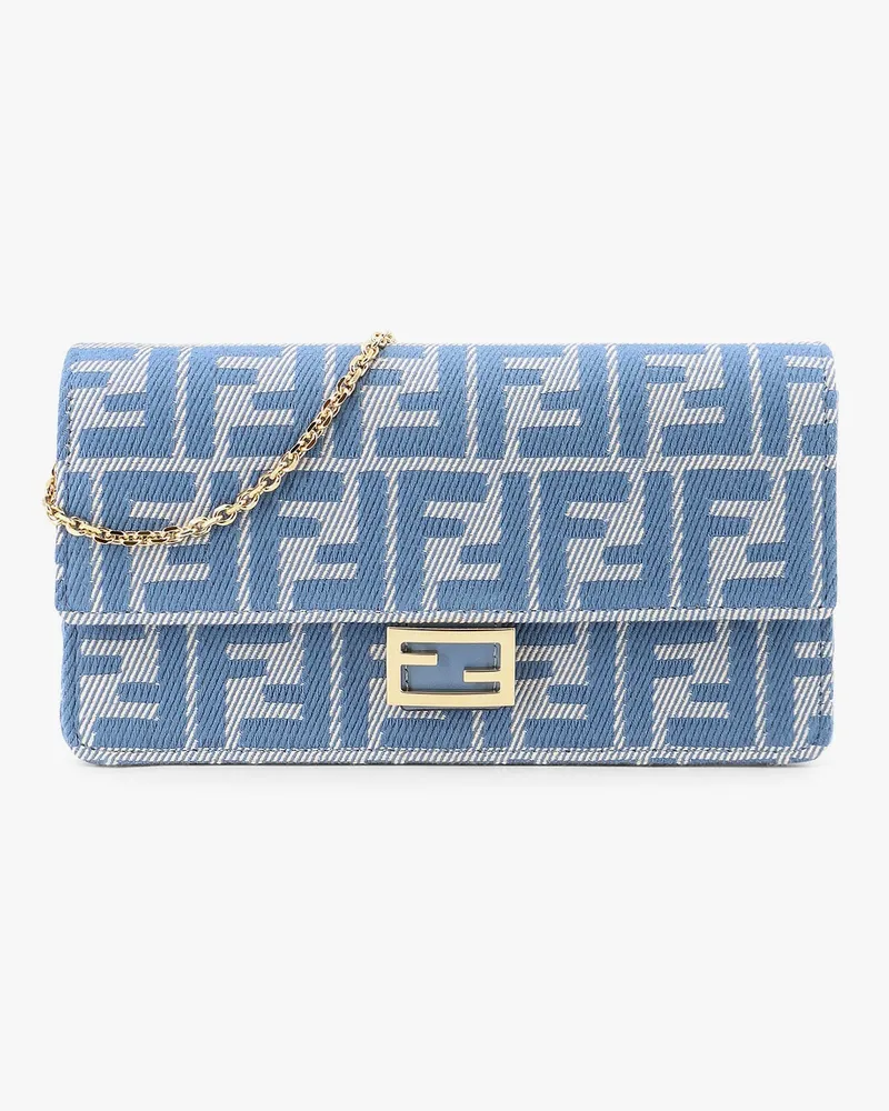 Fendi Wallet on chain baguette with shoulder strap with all-over ff motif -  - gender_Woman Blue