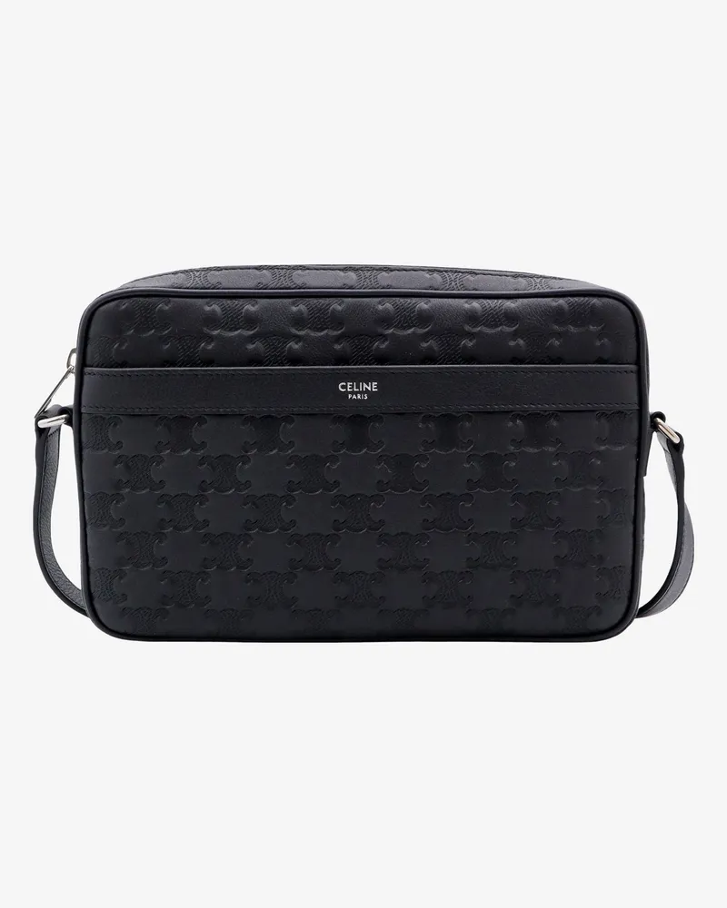 Celine Triomphe logo leather Messenger crossbody bag -  - gender_Man Black
