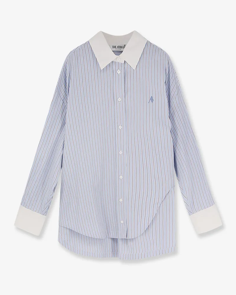 ATTICO Oversize striped cotton shirt -  - gender_Woman Blue