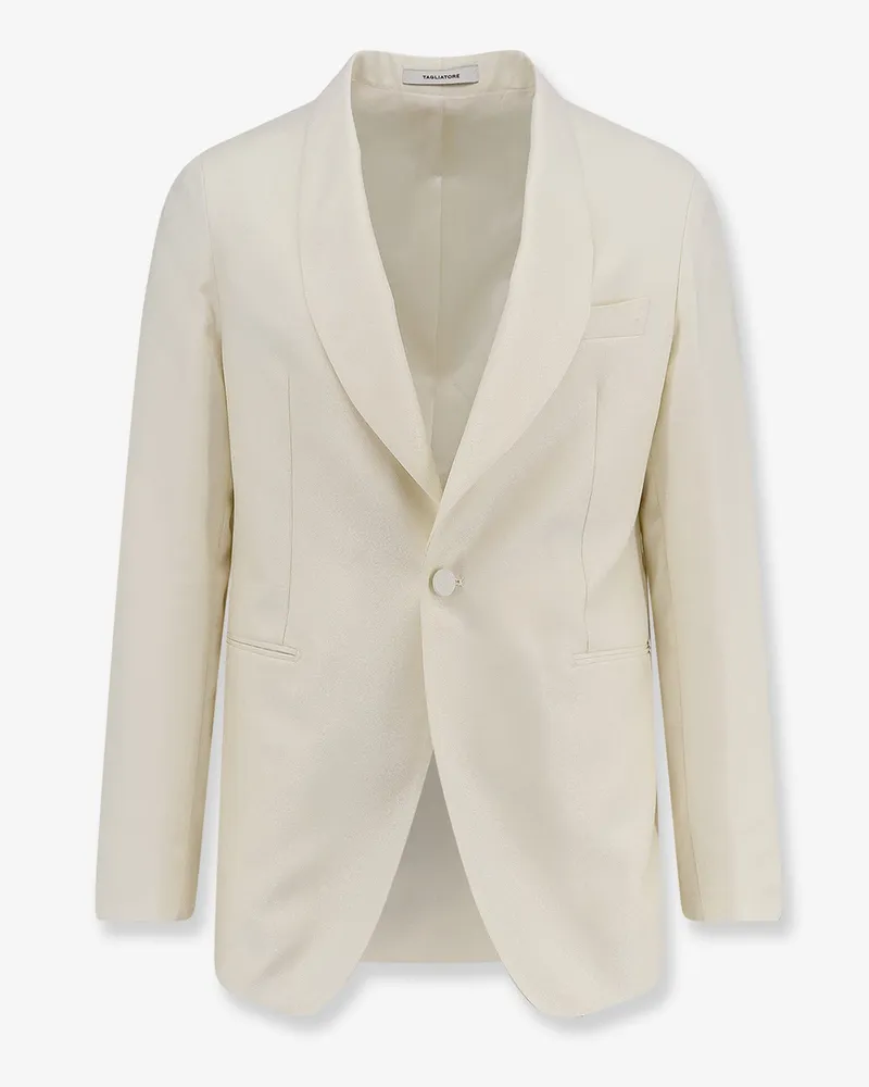 Tagliatore Virgin wool and lyocell blazer -  - gender_Man White