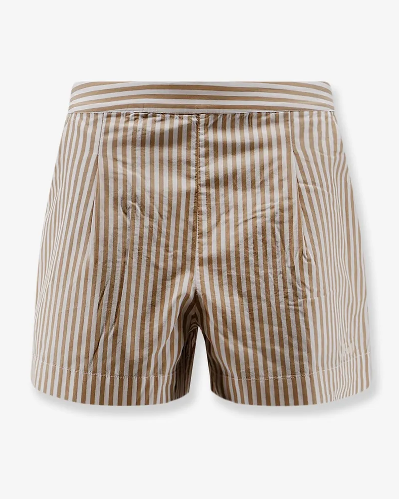 MC2 Saint Barth Amani cotton Bermuda shorts with striped pattern -  - gender_Woman Beige