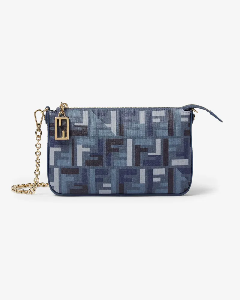 Fendi Pouch Baguette FF jacquard fabric shoulder bag -  - gender_Woman Blue
