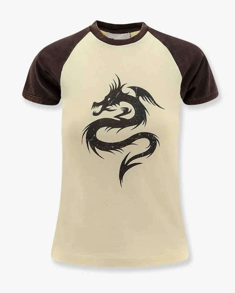 COPERNI Cotton T-shirt with used effect -  - gender_Woman Yellow