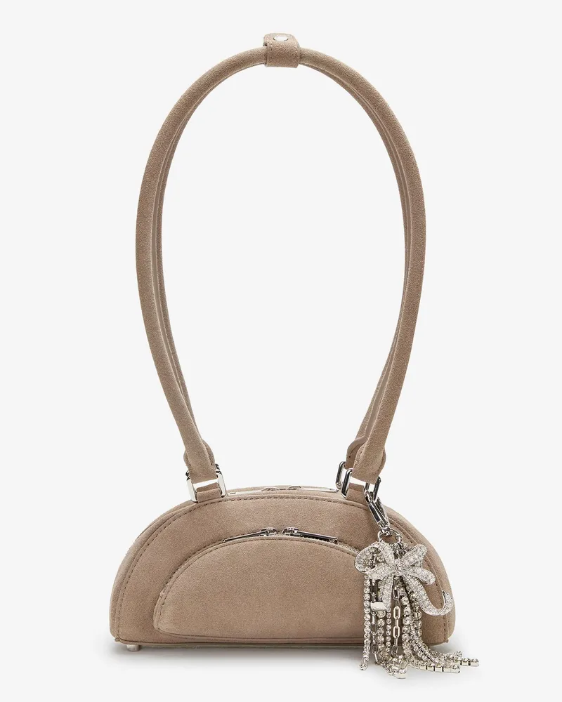 Self-Portrait Suede shoulder bag with charms -  - gender_Woman Beige
