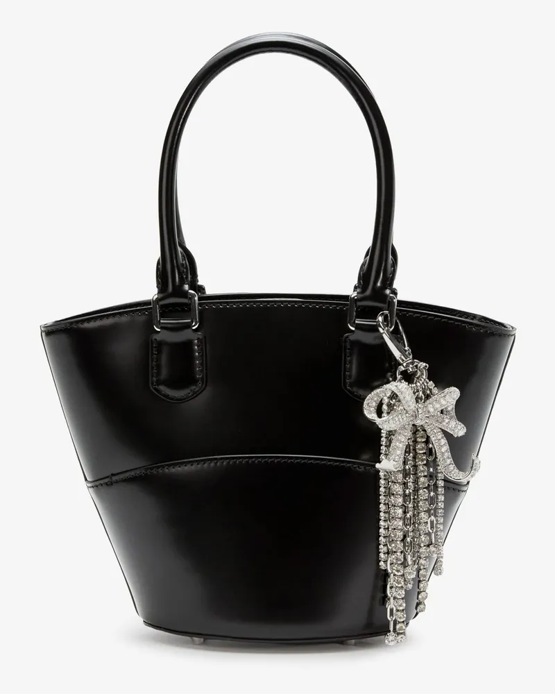 Self-Portrait Leather shoulder bag with charms -  - gender_Woman Black
