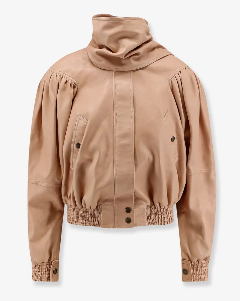 Chloé Leather Jacket with stitched profiles -  - gender_Woman Pink