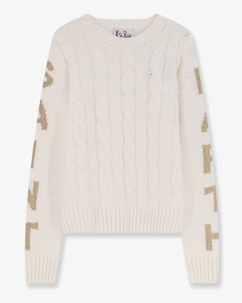 MC2 Saint Barth Malmo wool blend cable knit sweater -  - gender_Woman White