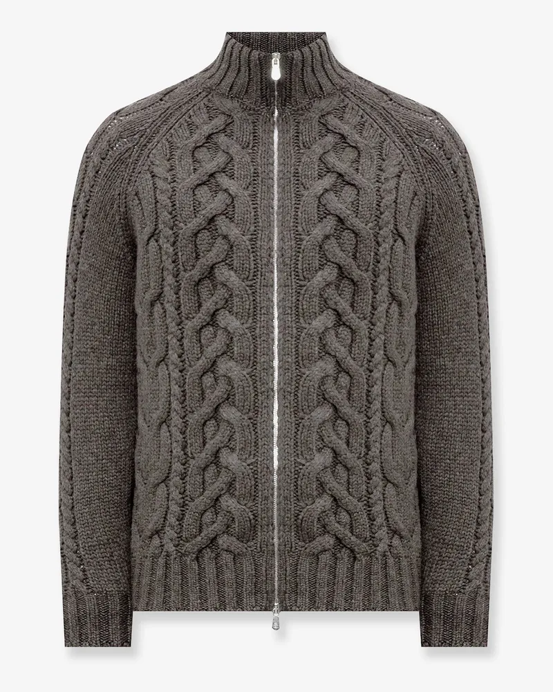 Brunello Cucinelli Cashmere cardigan with zip -  - gender_Man Grey