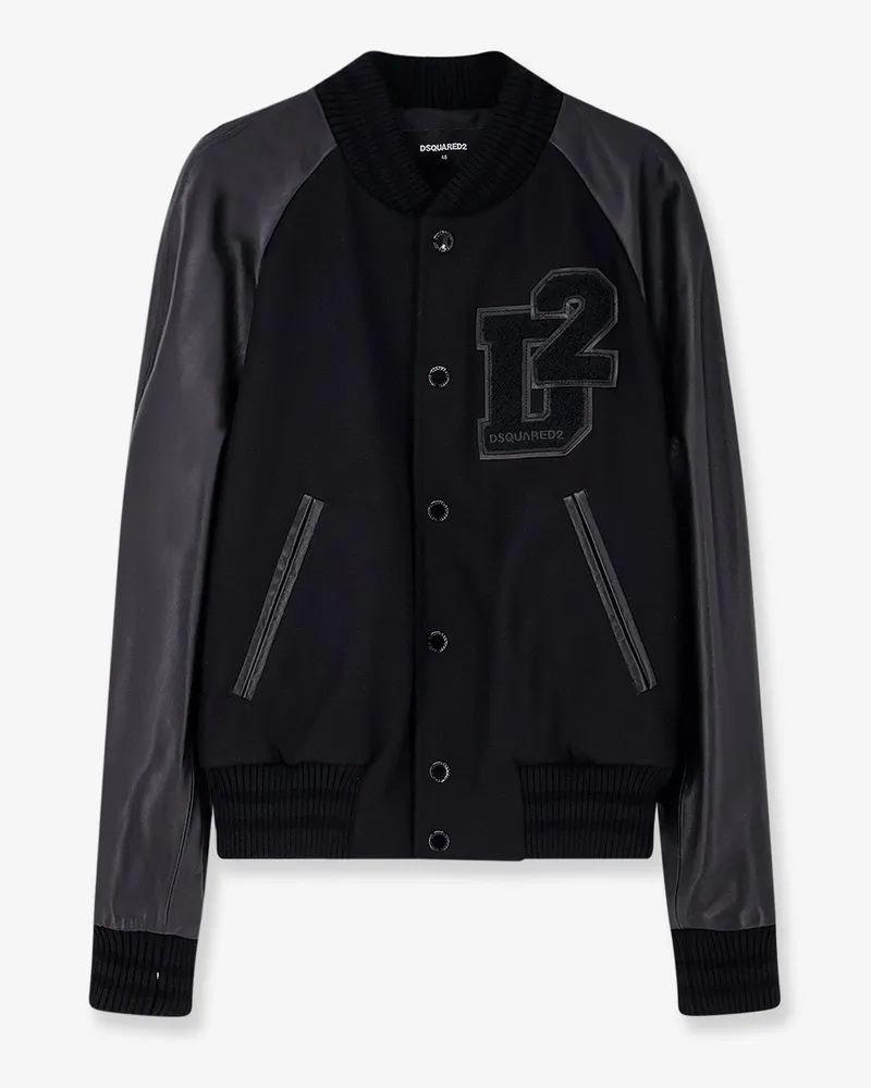 Dsquared2 Wool jacket with leather sleeves -  - gender_Man Black