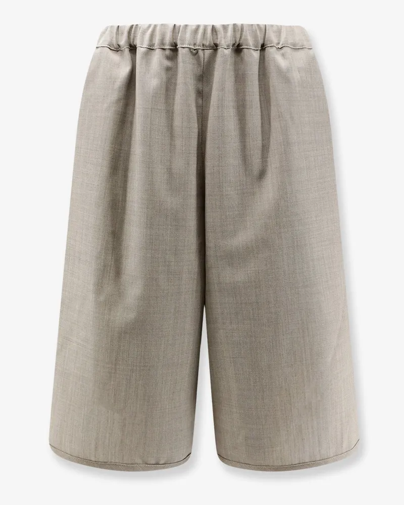 FRANKIE Shop Nelis mélange virgin wool bermuda shorts -  - gender_Woman Beige