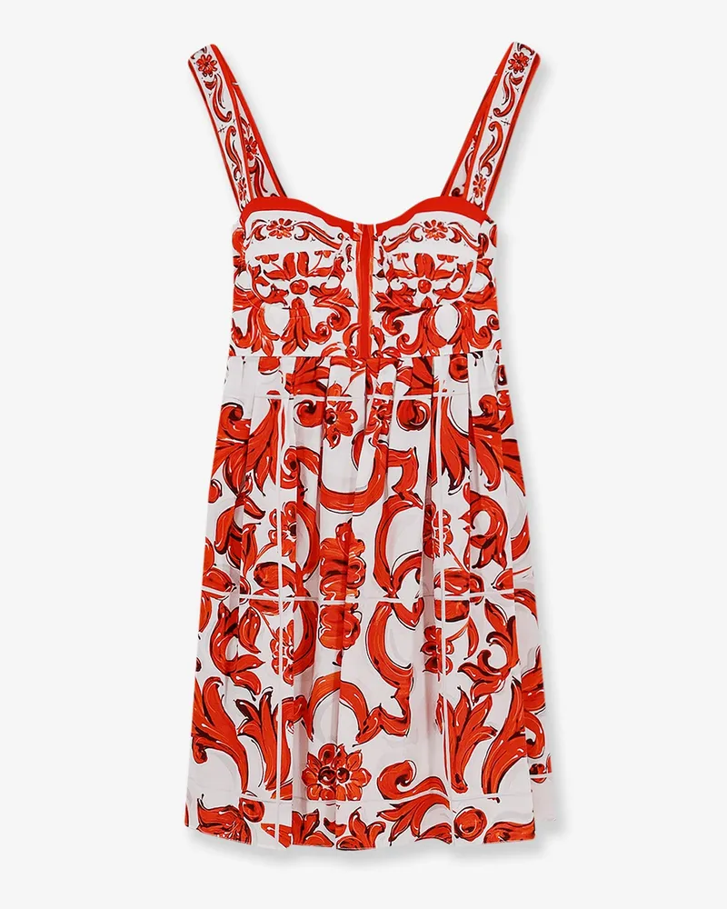 Dolce & Gabbana Cotton dress with Maiolica print -  - gender_Woman Orange
