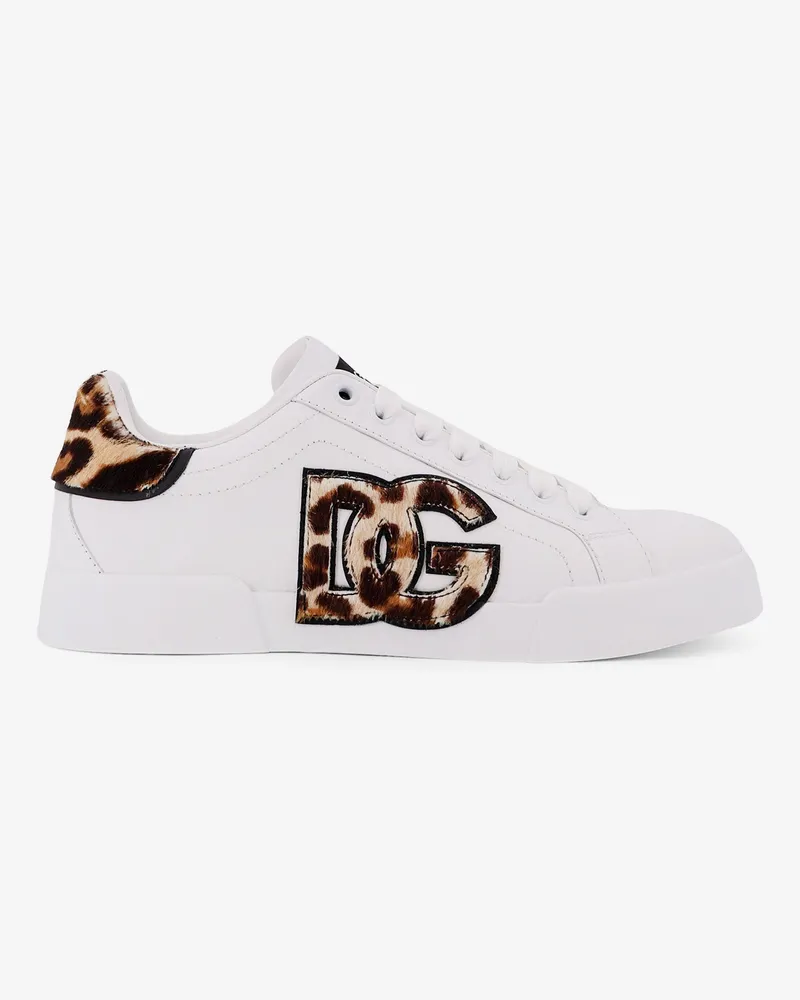Dolce & Gabbana Portofino letaher light strobel sneakers -  - gender_Woman White