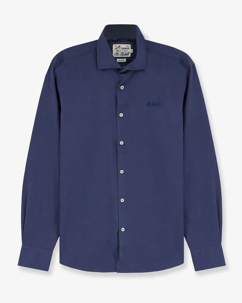 MC2 Saint Barth Ice cotton shirt with embroidered logo on the front -  - gender_Man Blue