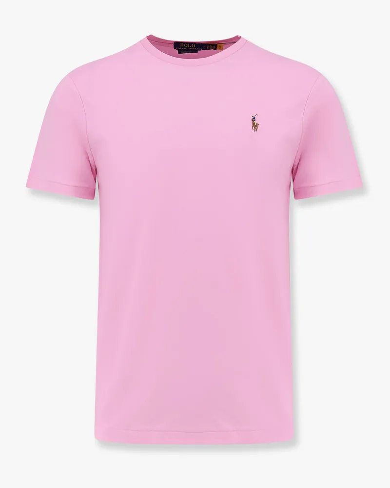 Ralph Lauren Cotton T-shirt with logo embroidery -  - gender_Man Pink